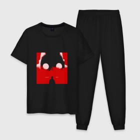Мужская пижама хлопок с принтом Крот в Кировске, 100% хлопок | брюки и футболка прямого кроя, без карманов, на брюках мягкая резинка на поясе и по низу штанин
 | rap | дмитрий кузнецов | рэп | рэпер | хаски