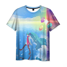 Мужская футболка 3D с принтом Lake в Кировске, 100% полиэфир | прямой крой, круглый вырез горловины, длина до линии бедер | anime | hatsune miku | vocaloid | аниме | вокалоид | мику хатсуне