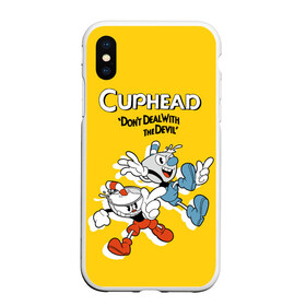 Чехол для iPhone XS Max матовый с принтом Cuphead в Кировске, Силикон | Область печати: задняя сторона чехла, без боковых панелей | Тематика изображения на принте: cuphead | капхед | компьтерная игра