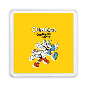 Магнит 55*55 с принтом Cuphead в Кировске, Пластик | Размер: 65*65 мм; Размер печати: 55*55 мм | Тематика изображения на принте: cuphead | капхед | компьтерная игра