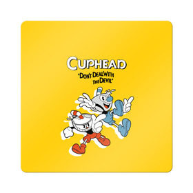 Магнит виниловый Квадрат с принтом Cuphead в Кировске, полимерный материал с магнитным слоем | размер 9*9 см, закругленные углы | Тематика изображения на принте: cuphead | капхед | компьтерная игра