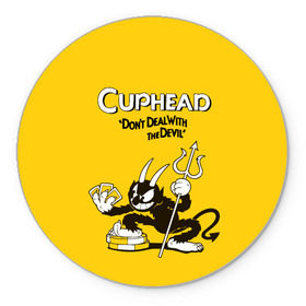 Коврик круглый с принтом Cuphead в Кировске, резина и полиэстер | круглая форма, изображение наносится на всю лицевую часть | cuphead | капхед | компьтерная игра