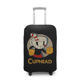 Чехол для чемодана 3D с принтом Cuphead в Кировске, 86% полиэфир, 14% спандекс | двустороннее нанесение принта, прорези для ручек и колес | cuphead | капхед | компьтерная игра