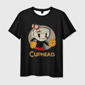 Мужская футболка 3D с принтом Cuphead в Кировске, 100% полиэфир | прямой крой, круглый вырез горловины, длина до линии бедер | Тематика изображения на принте: cuphead | капхед | компьтерная игра