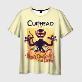 Мужская футболка 3D с принтом Cuphead в Кировске, 100% полиэфир | прямой крой, круглый вырез горловины, длина до линии бедер | Тематика изображения на принте: cuphead | капхед | компьтерная игра