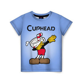 Детская футболка 3D с принтом Cuphead в Кировске, 100% гипоаллергенный полиэфир | прямой крой, круглый вырез горловины, длина до линии бедер, чуть спущенное плечо, ткань немного тянется | cuphead | капхед | компьтерная игра