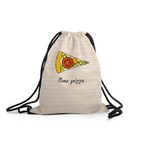 Рюкзак-мешок 3D с принтом One Love, One Pizza в Кировске, 100% полиэстер | плотность ткани — 200 г/м2, размер — 35 х 45 см; лямки — толстые шнурки, застежка на шнуровке, без карманов и подкладки | Тематика изображения на принте: 