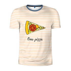Мужская футболка 3D спортивная с принтом One Love, One Pizza в Кировске, 100% полиэстер с улучшенными характеристиками | приталенный силуэт, круглая горловина, широкие плечи, сужается к линии бедра | Тематика изображения на принте: 