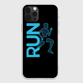 Чехол для iPhone 12 Pro Max с принтом RUN в Кировске, Силикон |  | Тематика изображения на принте: бег | зал | здоровья | сила | синий | спорт | темный | человек