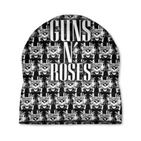 Шапка 3D с принтом Guns n roses в Кировске, 100% полиэстер | универсальный размер, печать по всей поверхности изделия | Тематика изображения на принте: guns n roses | gunsnroses | ганз н роус | ганзес роус | ганзесроус | ганзнроус | дафф маккаган | диззи рид | мелисса риз | ричард фортус | рок | слэш | франк феррер | эксл роуз