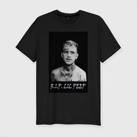 Мужская футболка премиум с принтом Lil Peep - 109 в Кировске, 92% хлопок, 8% лайкра | приталенный силуэт, круглый вырез ворота, длина до линии бедра, короткий рукав | lil peep | лил пип | маленький пип