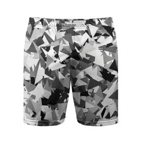 Мужские шорты 3D спортивные с принтом Городской серый камуфляж в Кировске,  |  | армия | геометрический | геометрия | маскировка | милитари | паттерн | текстура | треугольники | чернобелый