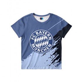Детская футболка 3D с принтом FC Bayern Munchen style в Кировске, 100% гипоаллергенный полиэфир | прямой крой, круглый вырез горловины, длина до линии бедер, чуть спущенное плечо, ткань немного тянется | football | soccer | байерн