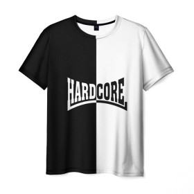 Мужская футболка 3D с принтом Hardcore в Кировске, 100% полиэфир | прямой крой, круглый вырез горловины, длина до линии бедер | hard core | hardcor | hardcore | быстрый | жанр | жёсткий | метал | музыка | музыкальный | музыки | олдскул | панк | радикальный | рок | рэп | техно | треш | тяжелый | хард кор