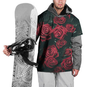 Накидка на куртку 3D с принтом Цветы Розы в Кировске, 100% полиэстер |  | 8 | день | женский | женский день | красная | любовь | марта | роза | розы | цветы