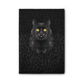 Обложка для автодокументов с принтом Чёрный котик в Кировске, натуральная кожа |  размер 19,9*13 см; внутри 4 больших “конверта” для документов и один маленький отдел — туда идеально встанут права | кошка | чёрная