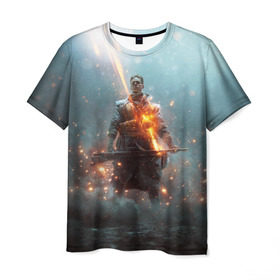 Мужская футболка 3D с принтом BATTLEFIELD 1 в Кировске, 100% полиэфир | прямой крой, круглый вырез горловины, длина до линии бедер | 