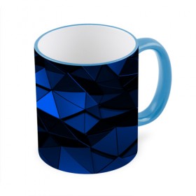 Кружка 3D с принтом Blue abstraction collection в Кировске, керамика | ёмкость 330 мл | abstraction | geometry | polygon | абстракция | геометрия | грань | краски | кубик | кубики | линии | мозаика | полигон | разноцветные | ребро | текстура | тени | узор
