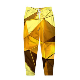 Мужские брюки 3D с принтом Gold texture в Кировске, 100% полиэстер | манжеты по низу, эластичный пояс регулируется шнурком, по бокам два кармана без застежек, внутренняя часть кармана из мелкой сетки | 