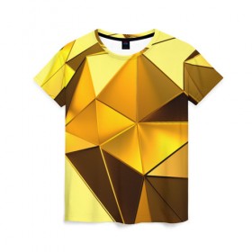 Женская футболка 3D с принтом Gold texture в Кировске, 100% полиэфир ( синтетическое хлопкоподобное полотно) | прямой крой, круглый вырез горловины, длина до линии бедер | 