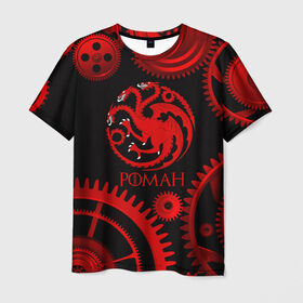 Мужская футболка 3D с принтом Targaryen Роман в Кировске, 100% полиэфир | прямой крой, круглый вырез горловины, длина до линии бедер | 