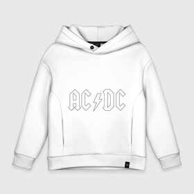 Детское худи Oversize хлопок с принтом AC/DC в Кировске, френч-терри — 70% хлопок, 30% полиэстер. Мягкий теплый начес внутри —100% хлопок | боковые карманы, эластичные манжеты и нижняя кромка, капюшон на магнитной кнопке | Тематика изображения на принте: ac dc | acdc | high voltage | ангус | металл | рок | фсвс | эй си ди си | эйсидиси | янг