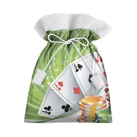 Подарочный 3D мешок с принтом Покер Старс в Кировске, 100% полиэстер | Размер: 29*39 см | Тематика изображения на принте: игра | казино | каре | карты | роял | сет | стрит | туз | удача | флеш | фул | хаус