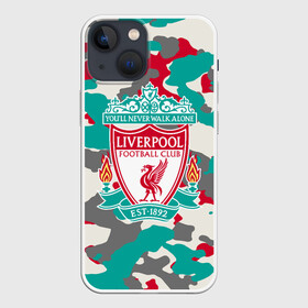 Чехол для iPhone 13 mini с принтом FC Liverpool в Кировске,  |  | Тематика изображения на принте: england | football | liverpool fc | logo | sport | англия | арт | камуфляж | ливерпуль | лига | лого | милитари | спорт | текстура | фк | футбол | футбольный клуб | эмблема