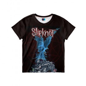 Детская футболка 3D с принтом Slipknot в Кировске, 100% гипоаллергенный полиэфир | прямой крой, круглый вырез горловины, длина до линии бедер, чуть спущенное плечо, ткань немного тянется | Тематика изображения на принте: slipknot | слипкнот
