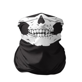 Бандана-труба 3D с принтом Череп маска черная в Кировске, 100% полиэстер, ткань с особыми свойствами — Activecool | плотность 150‒180 г/м2; хорошо тянется, но сохраняет форму | mask | skull | skull mask | маска | череп | череп маска