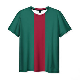 Мужская футболка 3D с принтом Зеленый/бордовый в Кировске, 100% полиэфир | прямой крой, круглый вырез горловины, длина до линии бедер | gucci | гучи | гуччи | полосы