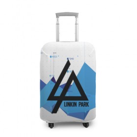 Чехол для чемодана 3D с принтом linkin park MUSIC EDITION в Кировске, 86% полиэфир, 14% спандекс | двустороннее нанесение принта, прорези для ручек и колес | 