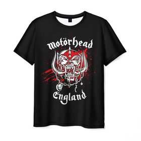 Мужская футболка 3D с принтом Motorhead в Кировске, 100% полиэфир | прямой крой, круглый вырез горловины, длина до линии бедер | Тематика изображения на принте: band | blood | metal | motorhead | music | rock | атрибутика | группа | кровь | метал | музыка | рок