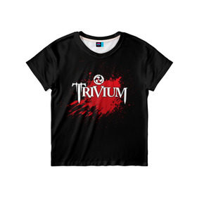 Детская футболка 3D с принтом Trivium в Кировске, 100% гипоаллергенный полиэфир | прямой крой, круглый вырез горловины, длина до линии бедер, чуть спущенное плечо, ткань немного тянется | band | blood | metal | music | rock | trivium | атрибутика | группа | кровь | метал | музыка | рок
