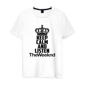 Мужская футболка хлопок с принтом Keep calm and listen The Weeknd в Кировске, 100% хлопок | прямой крой, круглый вырез горловины, длина до линии бедер, слегка спущенное плечо. | pbrb | pop | rb | the weeknd | trilogy | weeknd | xo | викенд | викнд | икс | иксо | макконен | музыкант | о | рнб | тесфайе | уикенд | уикнд | х | хип хоп | хипхоп | хо | эйбел | эр эн би