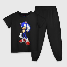 Детская пижама хлопок с принтом Modern Sonic в Кировске, 100% хлопок |  брюки и футболка прямого кроя, без карманов, на брюках мягкая резинка на поясе и по низу штанин
 | sonic | соник