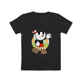 Детская футболка хлопок с принтом Cuphead в Кировске, 100% хлопок | круглый вырез горловины, полуприлегающий силуэт, длина до линии бедер | Тематика изображения на принте: cuphead | капхед | капхэд