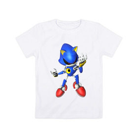 Детская футболка хлопок с принтом Metal Sonic в Кировске, 100% хлопок | круглый вырез горловины, полуприлегающий силуэт, длина до линии бедер | метал соник | металл соник