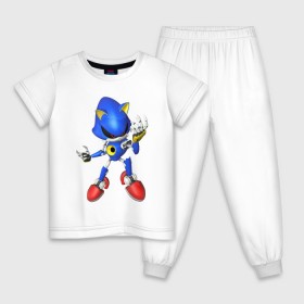 Детская пижама хлопок с принтом Metal Sonic в Кировске, 100% хлопок |  брюки и футболка прямого кроя, без карманов, на брюках мягкая резинка на поясе и по низу штанин
 | метал соник | металл соник