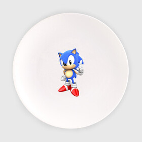 Тарелка с принтом Classic Sonic в Кировске, фарфор | диаметр - 210 мм
диаметр для нанесения принта - 120 мм | 16 бит | sega | sonic | классический соник