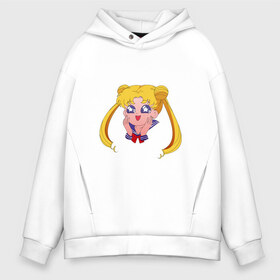 Мужское худи Oversize хлопок с принтом Sailor Moon в Кировске, френч-терри — 70% хлопок, 30% полиэстер. Мягкий теплый начес внутри —100% хлопок | боковые карманы, эластичные манжеты и нижняя кромка, капюшон на магнитной кнопке | sailor moon | sailormoon | сейлор мун | сейлормун