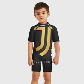 Детский купальный костюм 3D с принтом Juventus Gold Edition в Кировске, Полиэстер 85%, Спандекс 15% | застежка на молнии на спине | champions | italy | jeep | juventus | league | италия | лига | чемпионов | ювентус