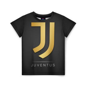 Детская футболка 3D с принтом Juventus Gold Edition в Кировске, 100% гипоаллергенный полиэфир | прямой крой, круглый вырез горловины, длина до линии бедер, чуть спущенное плечо, ткань немного тянется | Тематика изображения на принте: champions | italy | jeep | juventus | league | италия | лига | чемпионов | ювентус
