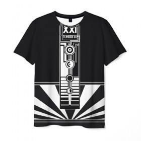 Мужская футболка 3D с принтом технологии XXI в Кировске, 100% полиэфир | прямой крой, круглый вырез горловины, длина до линии бедер | 