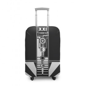 Чехол для чемодана 3D с принтом технологии XXI в Кировске, 86% полиэфир, 14% спандекс | двустороннее нанесение принта, прорези для ручек и колес | 