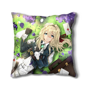 Подушка 3D с принтом Violet Evergarden в Кировске, наволочка – 100% полиэстер, наполнитель – холлофайбер (легкий наполнитель, не вызывает аллергию). | состоит из подушки и наволочки. Наволочка на молнии, легко снимается для стирки | anime | violet evergarden | аниме | вайолет эвергарден