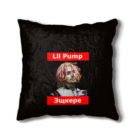 Подушка 3D с принтом Lil Pump - 104 в Кировске, наволочка – 100% полиэстер, наполнитель – холлофайбер (легкий наполнитель, не вызывает аллергию). | состоит из подушки и наволочки. Наволочка на молнии, легко снимается для стирки | Тематика изображения на принте: eskeetit | esskeetit | lil pump | pamp | pump | лил памп | маленький насос | насос | памп | эшкере | эшкереее | эщкере | эщкэрэ