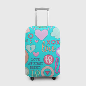 Чехол для чемодана 3D с принтом I Love you в Кировске, 86% полиэфир, 14% спандекс | двустороннее нанесение принта, прорези для ручек и колес | 14 | love | валентин | губы | день | любовь | подарок | поцелуй | сердце | страсть | февраль