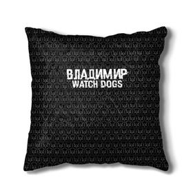 Подушка 3D с принтом Владимир Watch Dogs в Кировске, наволочка – 100% полиэстер, наполнитель – холлофайбер (легкий наполнитель, не вызывает аллергию). | состоит из подушки и наволочки. Наволочка на молнии, легко снимается для стирки | 