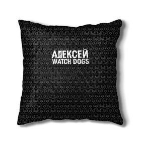Подушка 3D с принтом Алексей Watch Dogs в Кировске, наволочка – 100% полиэстер, наполнитель – холлофайбер (легкий наполнитель, не вызывает аллергию). | состоит из подушки и наволочки. Наволочка на молнии, легко снимается для стирки | алексей | алеша | леша